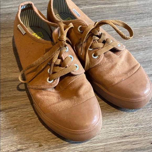 Casual Brown Canvas Shoes BANGS women’s 9 men’s 7.5 brown Sahara Sand low top - Picture 2 of 7